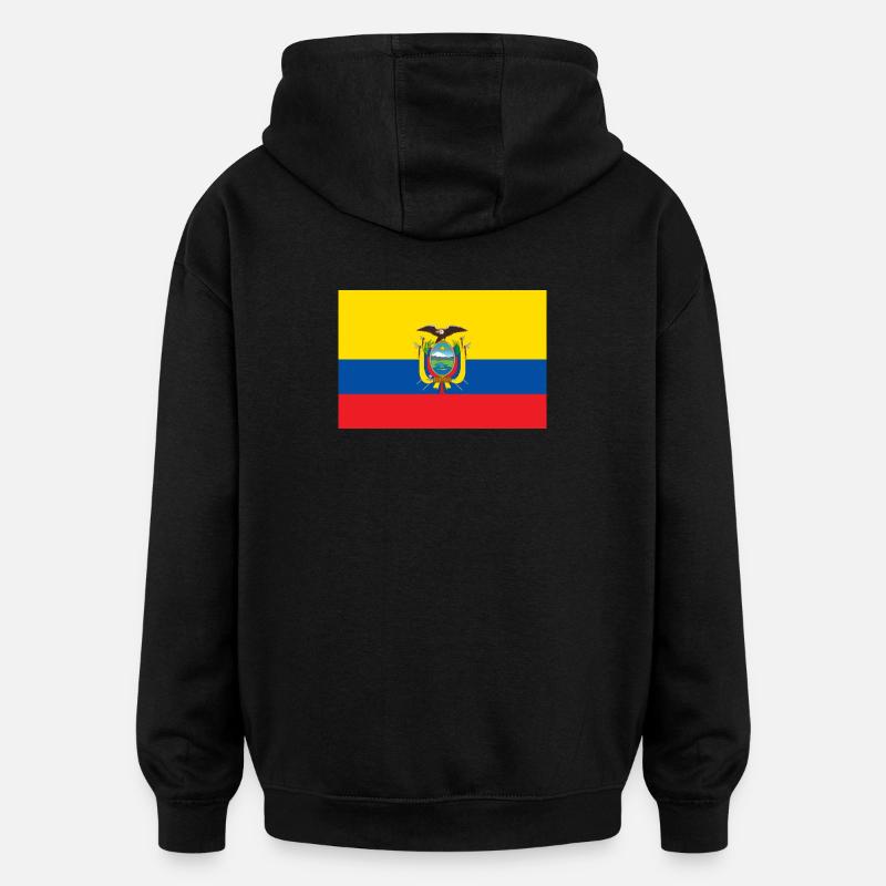 Drapeau national de l Équateur - Sweat à capuche oversize unisexe - noir