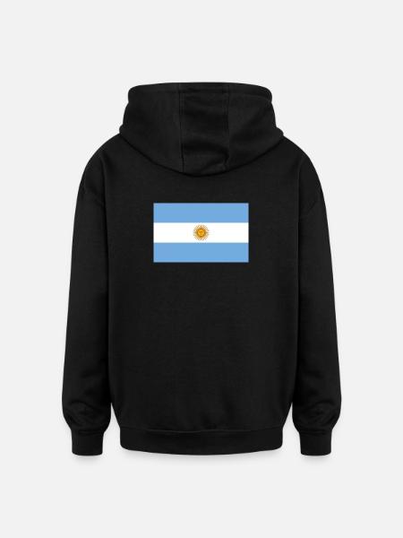 National Flag of Argentina - Oversized Unisex Hoodie - black
