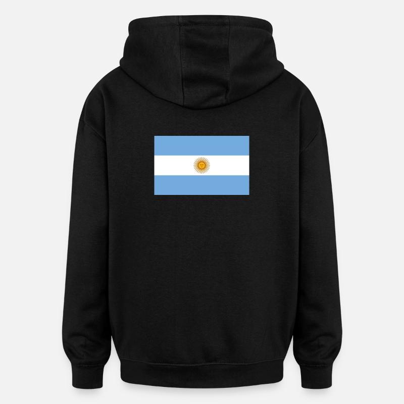 Drapeau national de l Argentine - Sweat à capuche oversize unisexe - noir