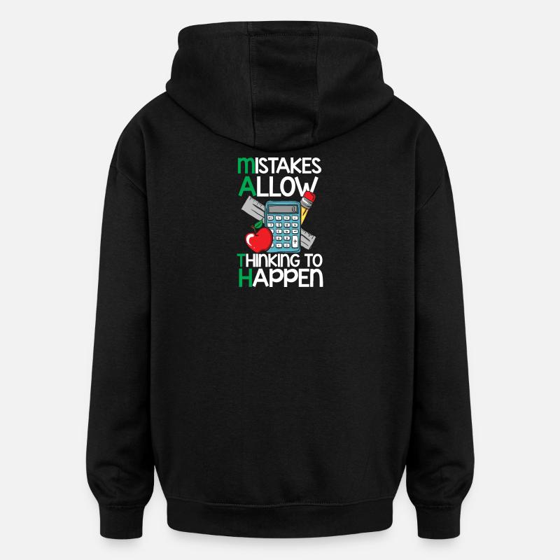 mathématiques - Sweat à capuche oversize unisexe - noir