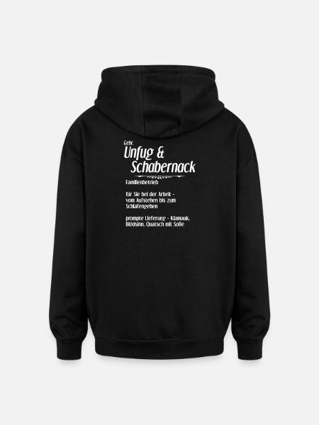 Unfug und Schabernack - Oversized Unisex Hoodie - Schwarz