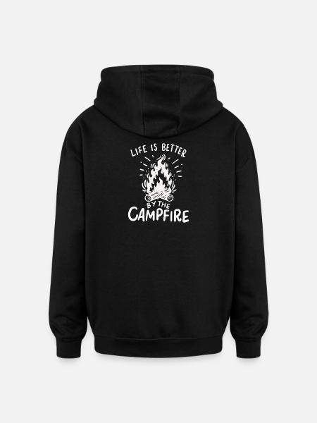 camping - Sweat à capuche oversize unisexe - noir