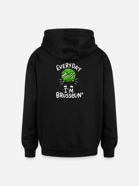 Vegan Brussels Sprouts - Oversized Unisex Hoodie - black
