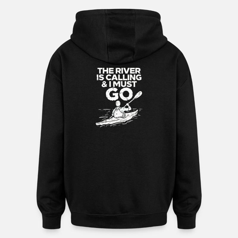 Kayak sports d’aviron - Sweat à capuche oversize unisexe - noir