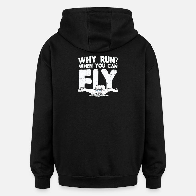 Schwimmen Schwimmer Geschenk - Oversized Unisex Hoodie - Schwarz