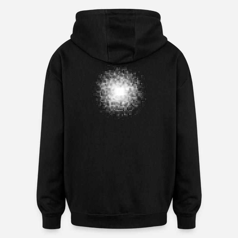 dotted round background white - Oversized Unisex Hoodie - black