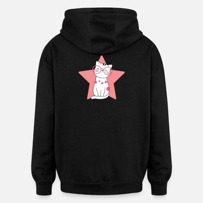 chat, chat mignon, chat domestique - Sweat à capuche oversize unisexe - noir