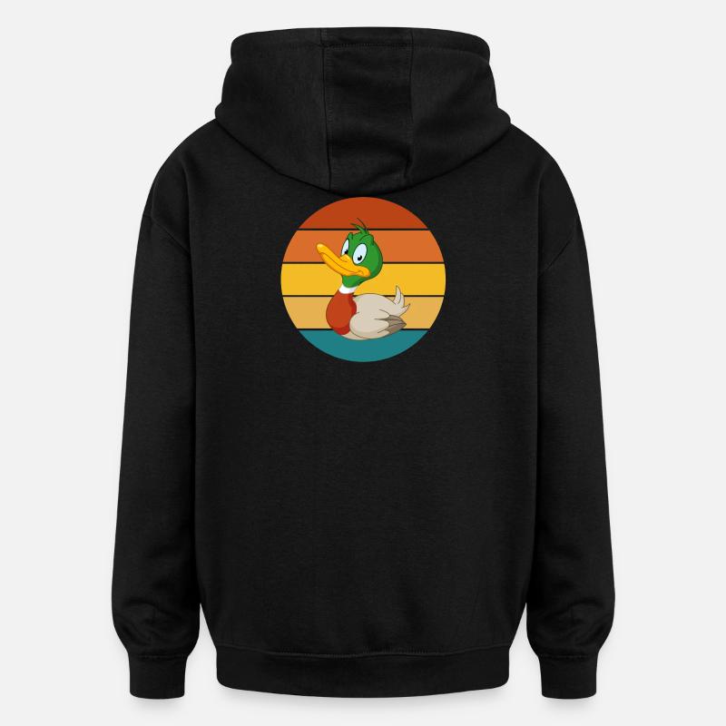 chasse, chasse au canard, chasser, chasseur - Sweat à capuche oversize unisexe - noir