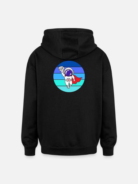 space, galaxy, astronaut - Oversized Unisex Hoodie - black