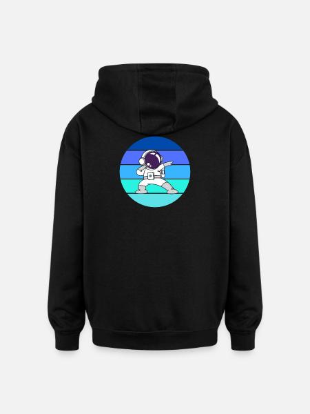 astronaut, spaceman, rocket - Oversized Unisex Hoodie - black