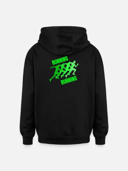 running, jogging, jogging, running, trail running - Oversized Unisex Hoodie - black