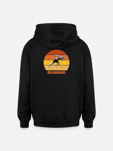 athletics, sprint, running - Oversized Unisex Hoodie - black