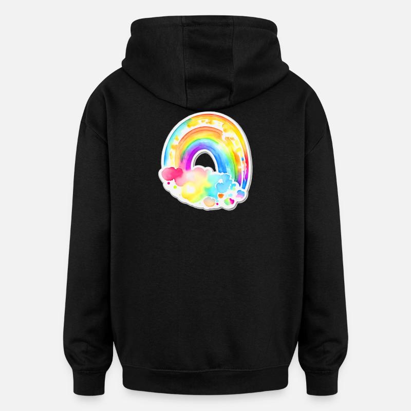 Rainbow - Oversized Unisex Hoodie - black