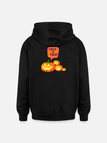 Halloween, Pumpkin, Witch - Oversized Unisex Hoodie - black