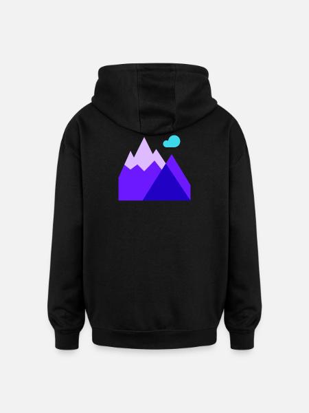 Mountain, Skiing, Downhill Skiing - Oversized Unisex Hoodie - black
