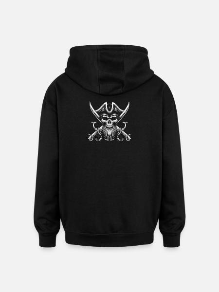 Pirate Skull Sabers - Oversized Unisex Hoodie - black