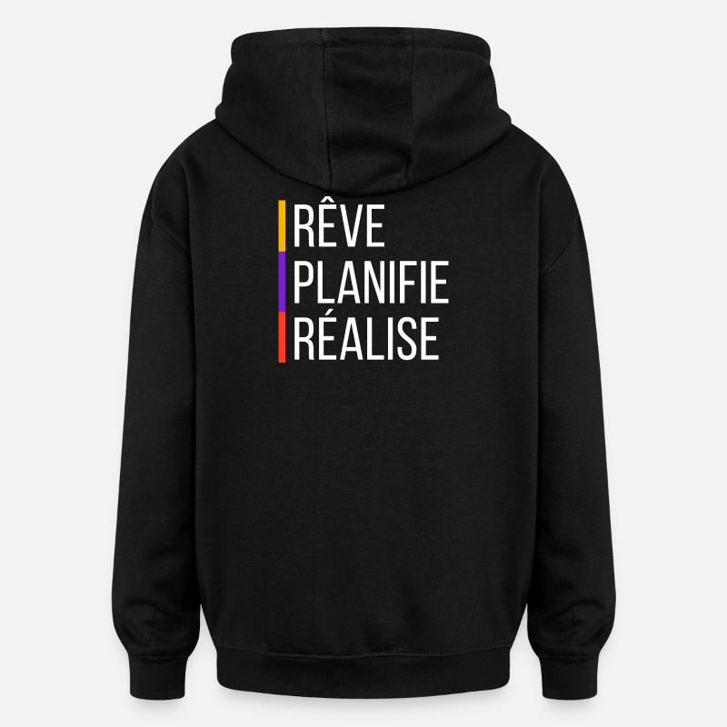 Citation de Motivation - Sweat à capuche oversize unisexe - noir