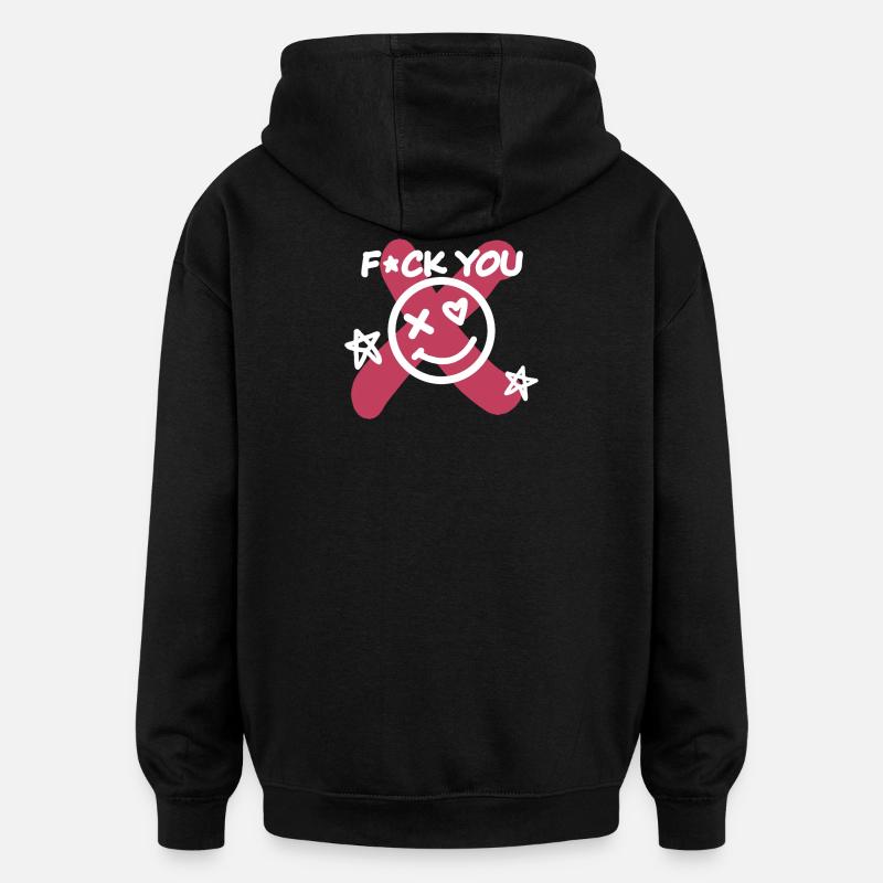 Fick dich! - Oversized Unisex Hoodie - Schwarz