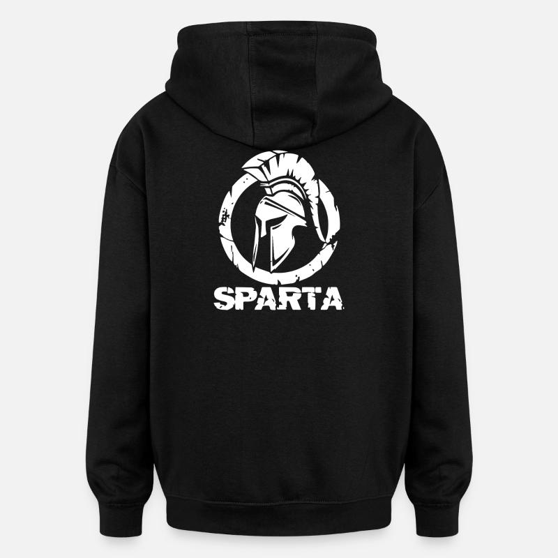 Sparta Helmsilhouette - Oversized Unisex Hoodie - Schwarz