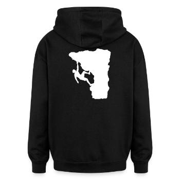 Kletterer am Felsvorsprung - Oversized Unisex Hoodie - Schwarz - Hinten - Noah (186cm)