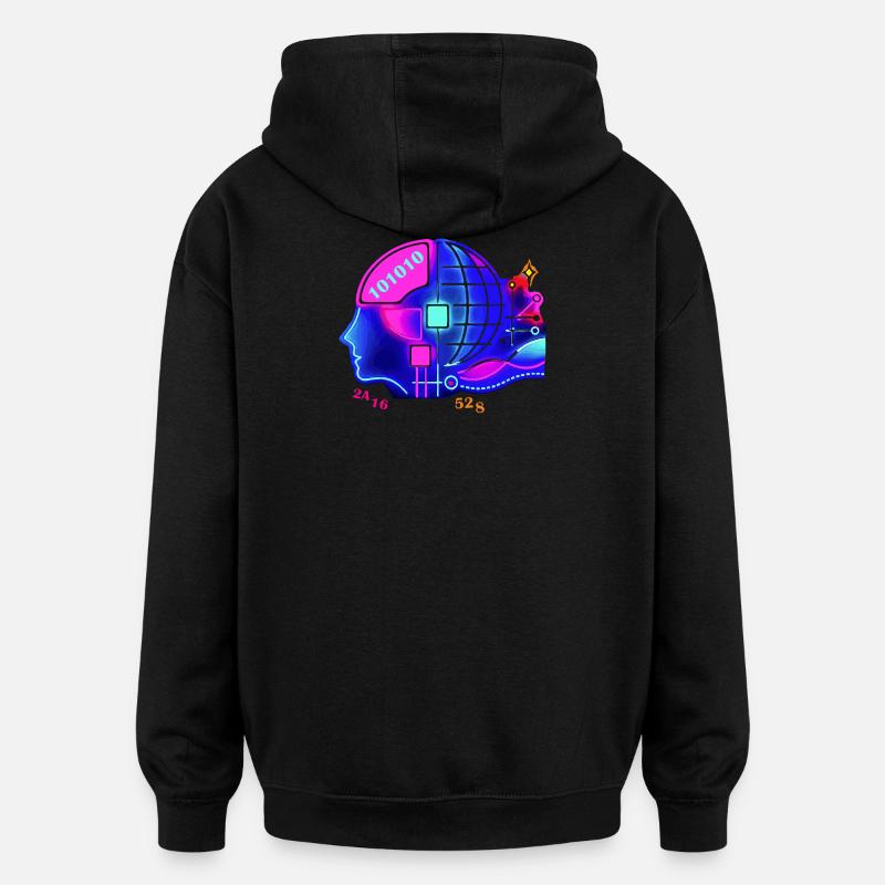Merging AI and human intelligence - Oversized Unisex Hoodie - black