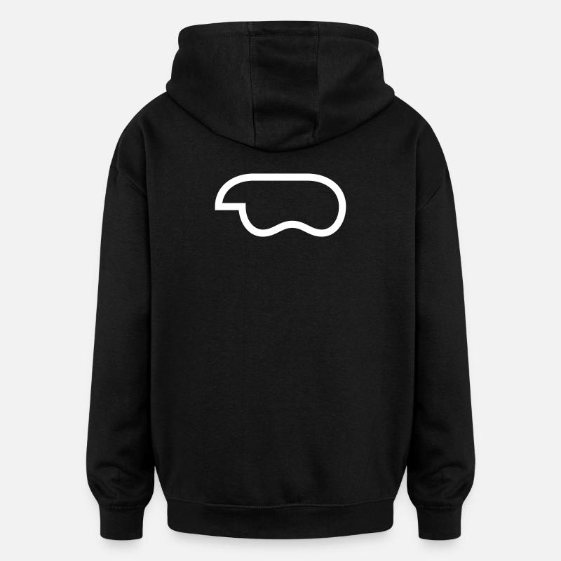 Controller-Outline-White - Oversized Unisex Hoodie - black
