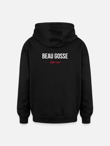 Beau gosse déja casé - Sweat à capuche oversize unisexe - noir