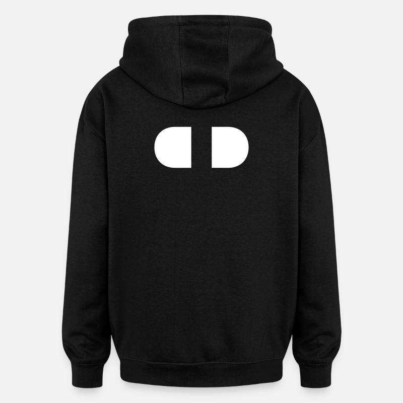 Controller-Split-White - Oversized Unisex Hoodie - black