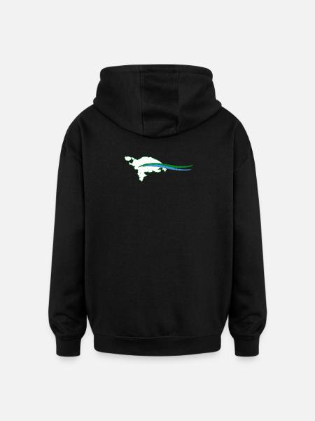 Thurgau Canton Outline with Wave - Oversized Unisex Hoodie - black