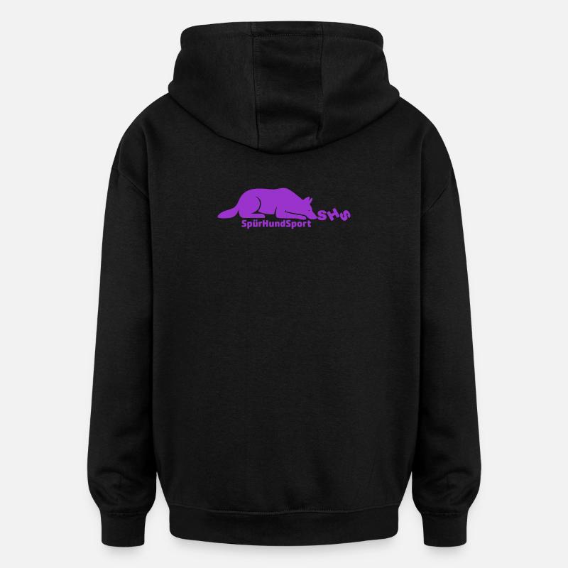 Logo SHS violet - Sweat à capuche oversize unisexe - noir