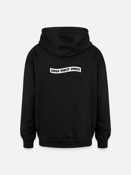 Amor vincit omnia Kærlighed overvinder alt - Oversize unisex hoodie - sort