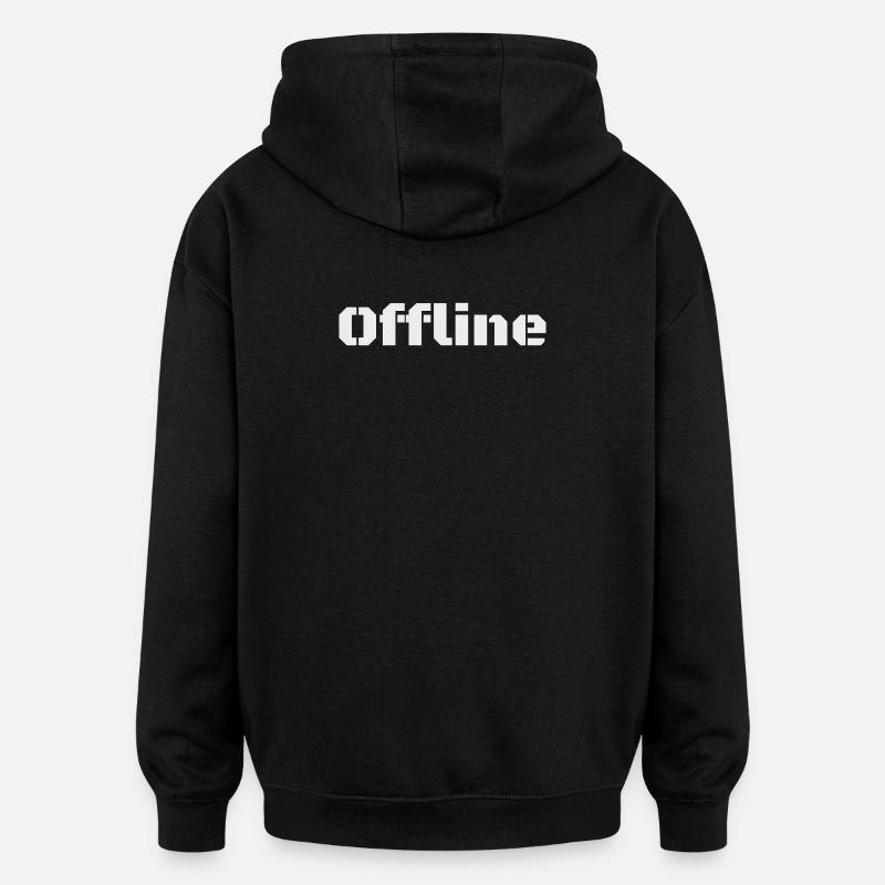 Hors-ligne - Sweat à capuche oversize unisexe - noir