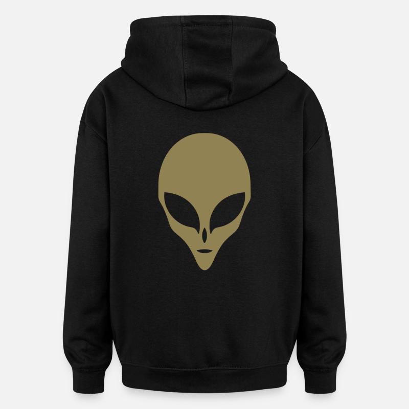 Alien Silhouette Tête Visage - Sweat à capuche oversize unisexe - noir