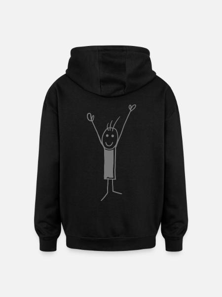 Yeah... - V - Oversized Unisex Hoodie - Schwarz
