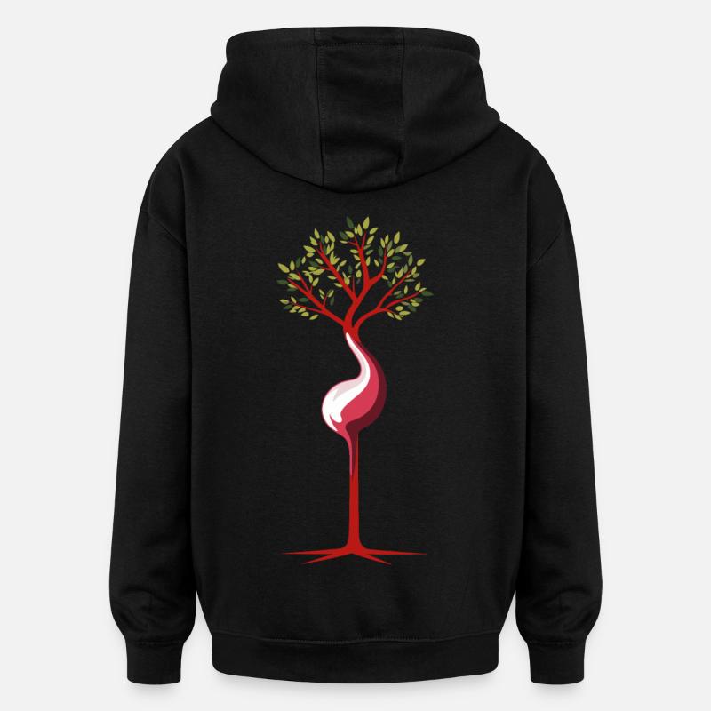 Arbre de l’utérus - Sweat à capuche oversize unisexe - noir