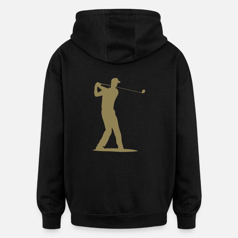 Silhouette de golfeur - Tee Golf - Sweat Ă capuche oversize unisexe - noir