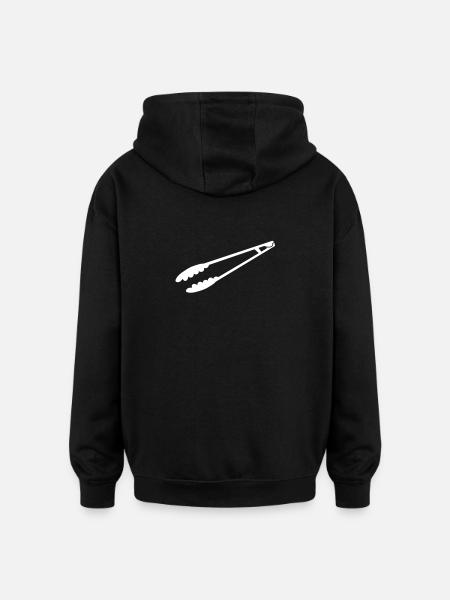 Single new barbecue BBQ tongs - Oversized Unisex Hoodie - black