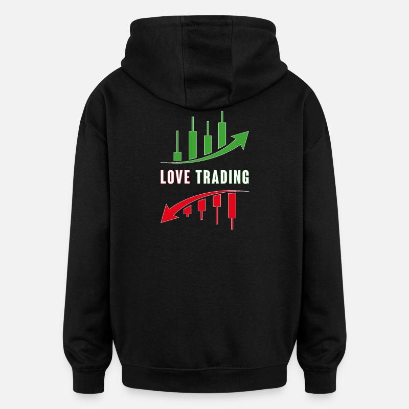 Love Trading - Sweat à capuche oversize unisexe - noir