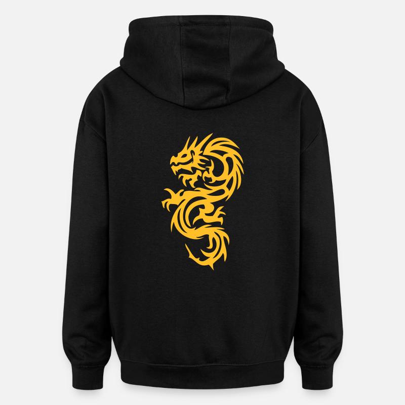Drache - Oversized Unisex Hoodie - Schwarz