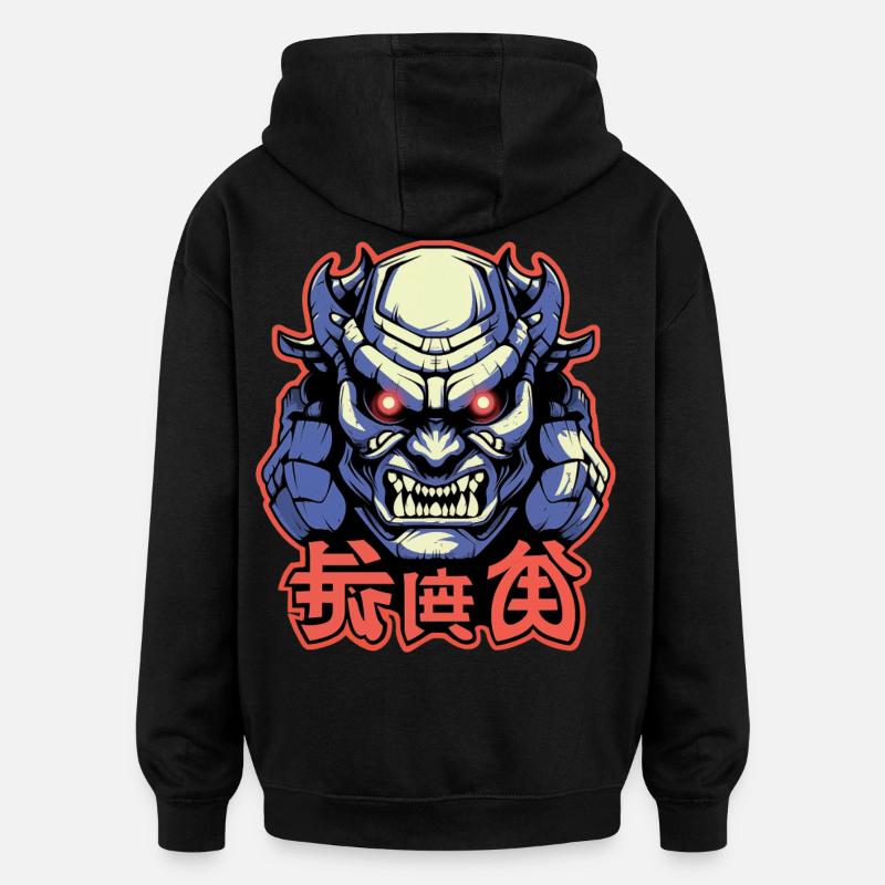 Le démon samouraï japonais - Sweat à capuche oversize unisexe - noir