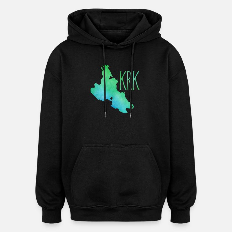 Krk - Oversized Unisex Hoodie - Schwarz