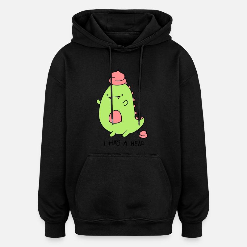 Dinosaure - Sweat à capuche oversize unisexe - noir