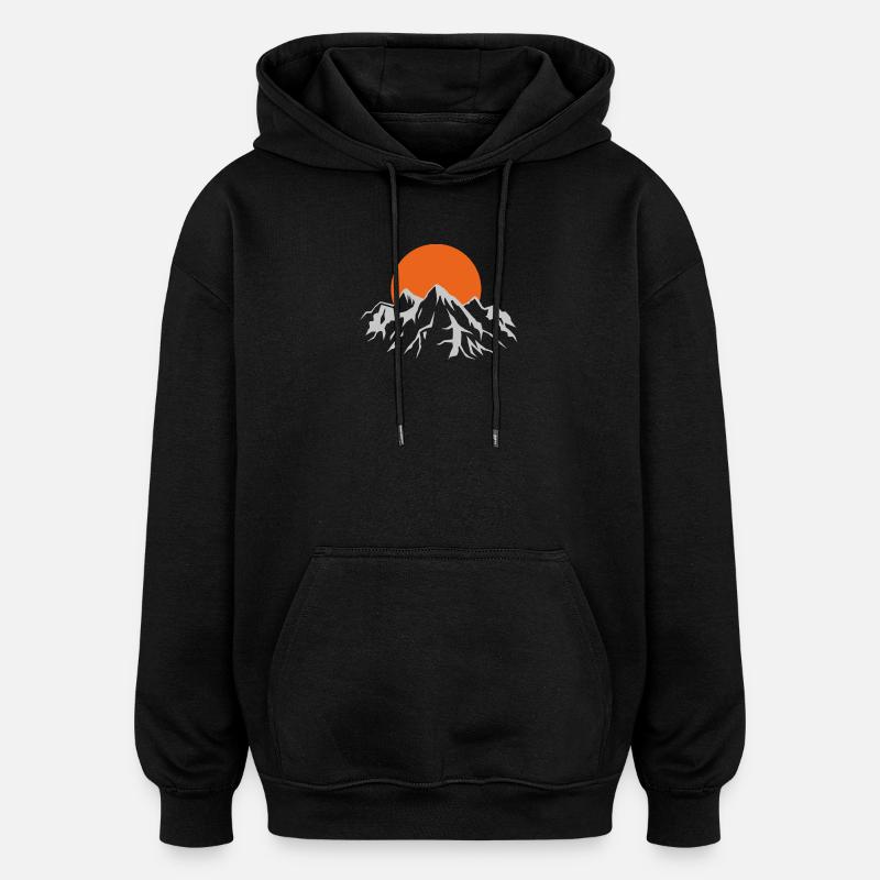 mountains - Oversized Unisex Hoodie - black