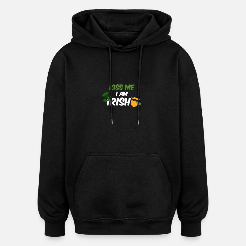 Embrasse-moi que je suis irlandais - Sweat à capuche oversize unisexe - noir