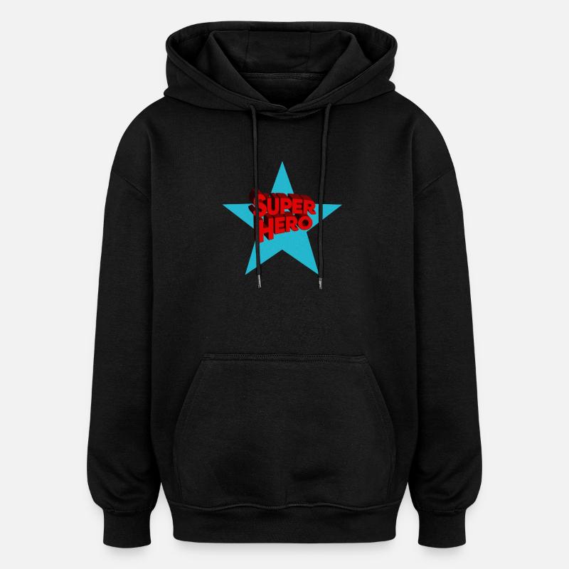 Superhero Superhelden - Oversized Unisex Hoodie - Schwarz