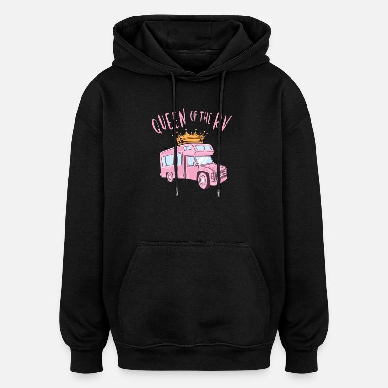 Reine du campeur - Sweat à capuche oversize unisexe - noir