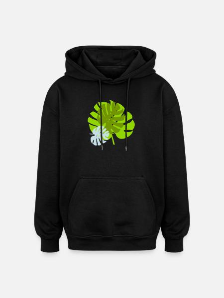 leaves - Oversized Unisex Hoodie - black