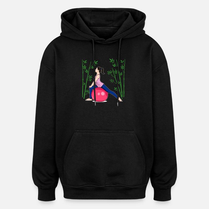 Pilates Übung Fitness Training Workout - Oversized Unisex Hoodie - Schwarz