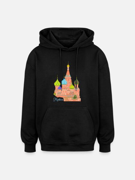 Moscow St. Basil's Cathedral - Oversized Unisex Hoodie - black