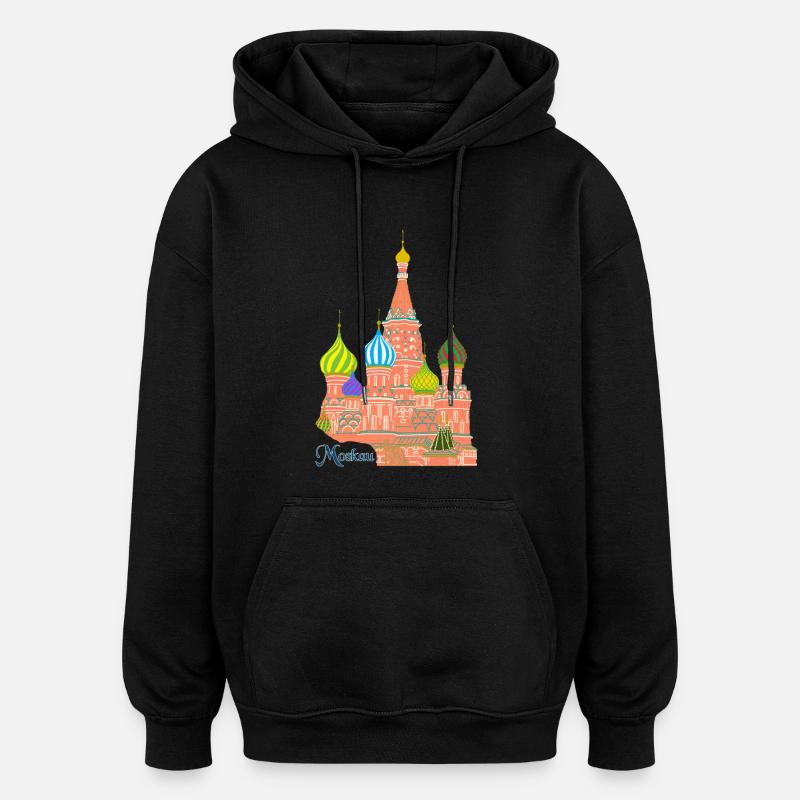 Moscou Cathédrale Basilius - Sweat à capuche oversize unisexe - noir